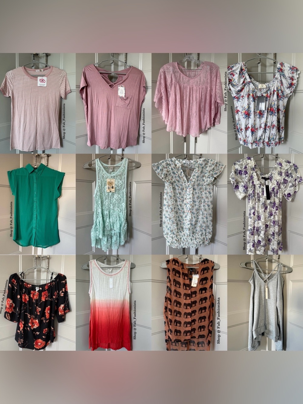12 Assorted Women Tops bundle summer floral pink stripes lace ombré sheer